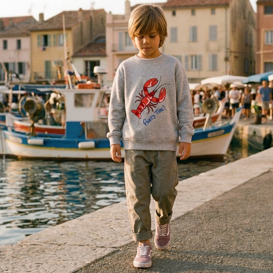 KIDS SWEATSHIRT LOBSTER Grau meliert