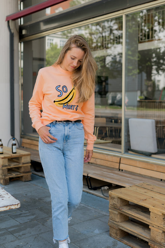 SWEATSHIRT ADULTS Unisex BANANA Bright Coral