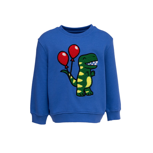 Premium Kinder Sweatshirt mit Dino Stickerei aus 100% Bio-Baumwolle