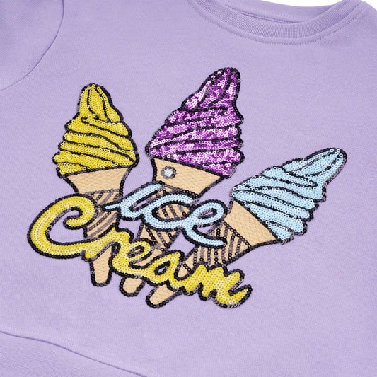 ADULT SWEATSHIRT ICECREAM Lavender