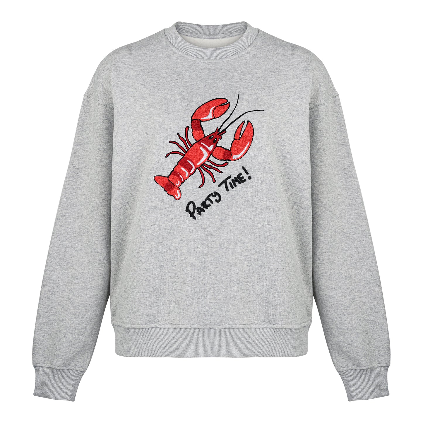 CHIO MI Premium Damen & Herren Sweatshirt mit Lobster Stickerei – Hochwertige Bio-Baumwolle – Adult Lobster Embroidery Sweater – Sweat adulte haut de gamme avec broderie Homard.