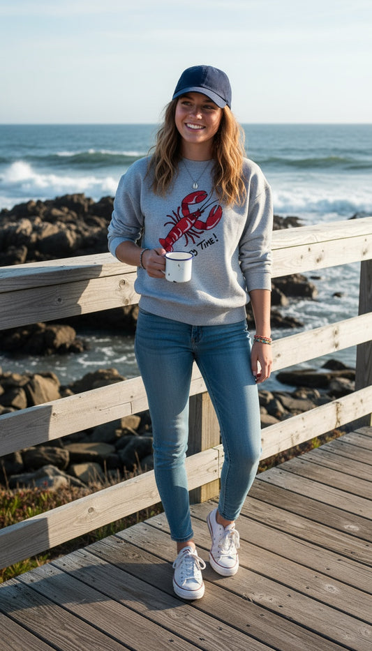 SWEATSHIRT ADULT LOBSTER Grau meliert