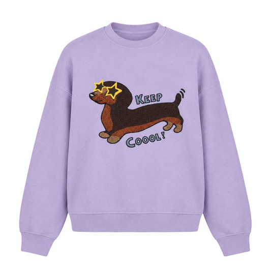 ADULT SWEATSHIRT DACHSUND Lavender