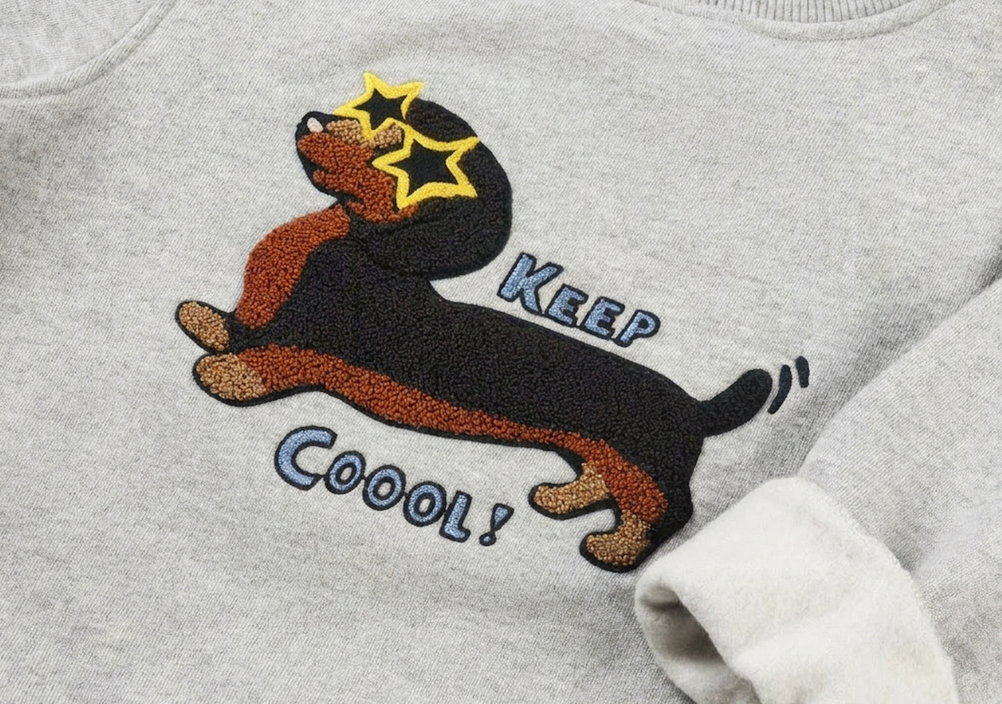 ADULT SWEATSHIRT DACHSUND grey melange