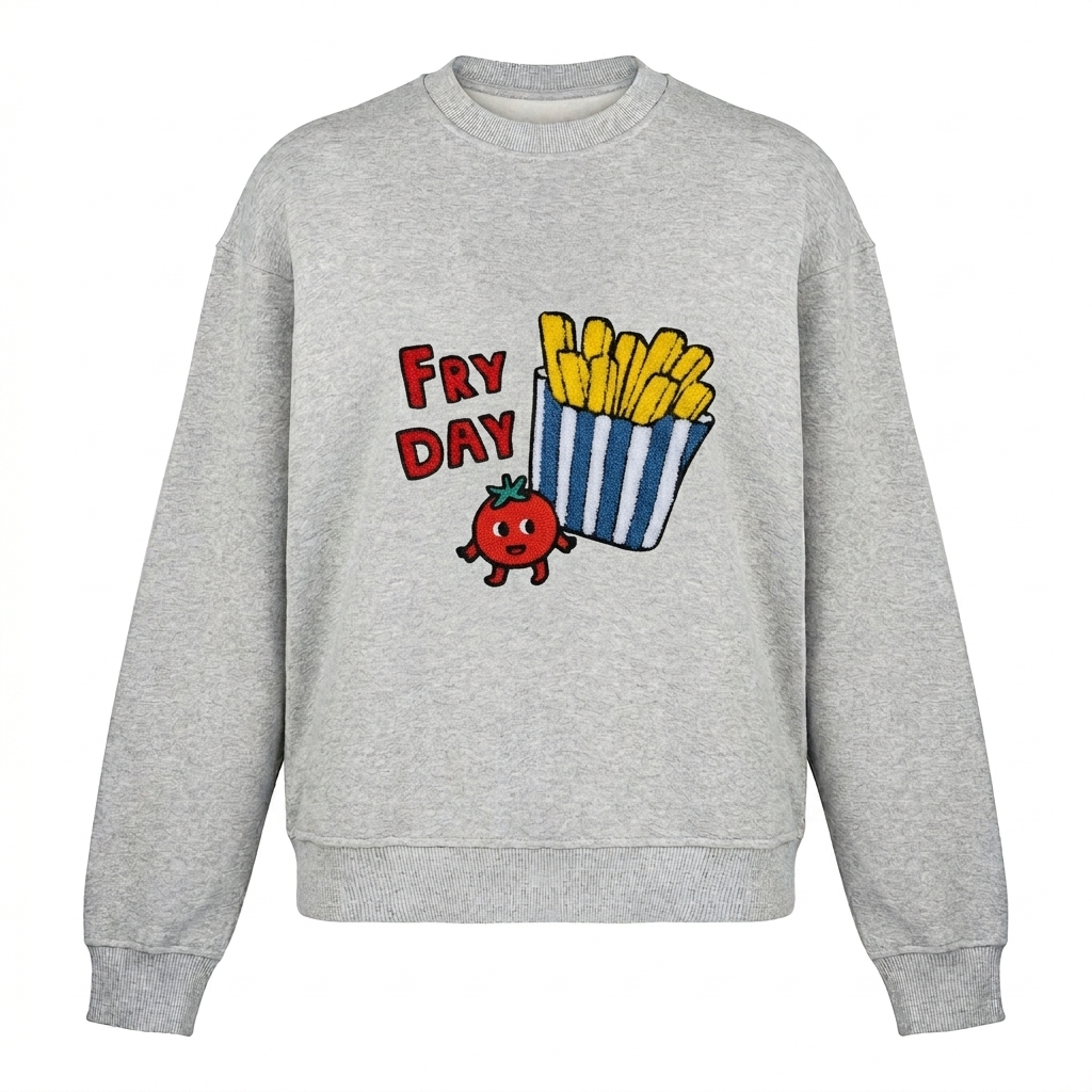 ERWACHSENEN SWEATSHIRT FRITTE Grau meliert
