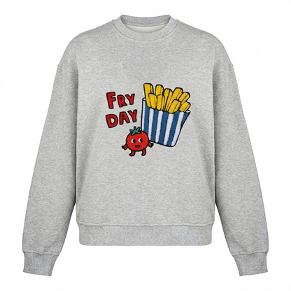 ERWACHSENEN SWEATSHIRT FRITTE Grau meliert
