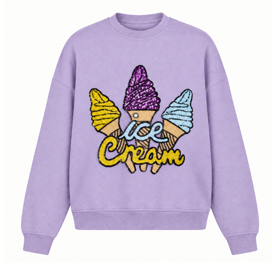 ADULT SWEATSHIRT ICECREAM Lavender