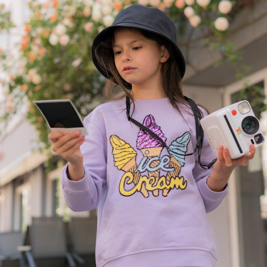 SWEAT-SHIRT ENFANT GLACE Lavande