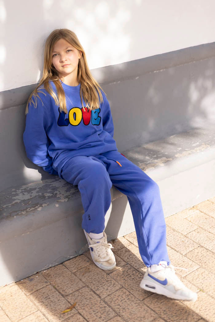 KIDS SWEATPANTS HEART Royal Blue
