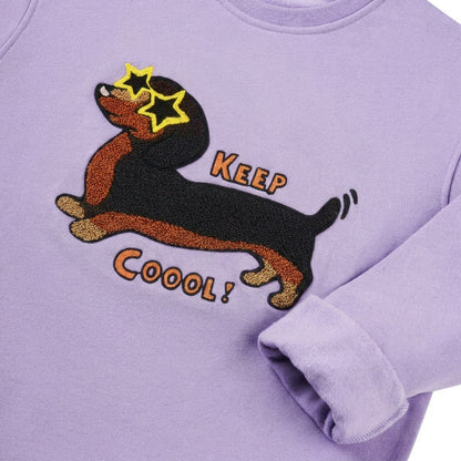 NEU! Kids SWEATSHIRT DACKEL Lavendel