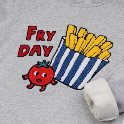 ERWACHSENEN SWEATSHIRT FRITTE Grau meliert
