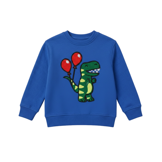 Premium Kinder Sweatshirt mit Dino Stickerei aus 100% Bio-Baumwolle 