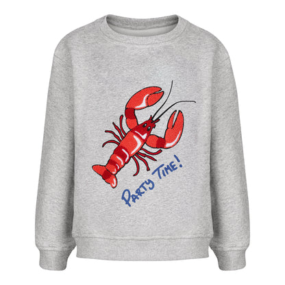 CHIO MI Premium Kinder-Sweatshirt mit Lobster Stickerei aus Bio-Baumwolle – Besonderes Geschenk für Enkelkinder – Kids Embroidery Sweatshirt with Lobster Motif – Unique gift for grandchildren – Sweatshirt enfant haut de gamme CHIO MI avec broderie Homard en coton bio – Cadeau unique pour petits-enfants
