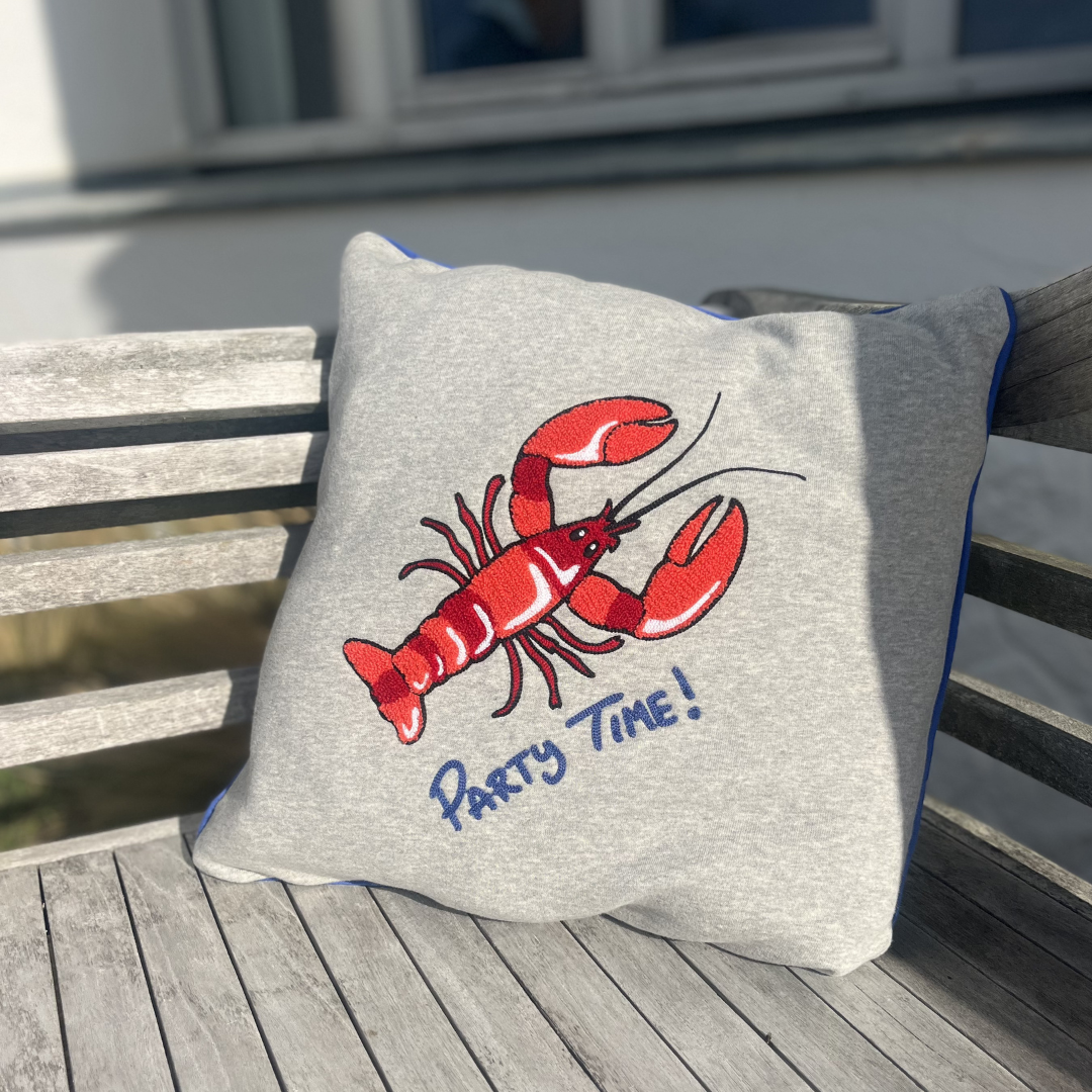 KISSENBEZUG LOBSTER Grau meliert