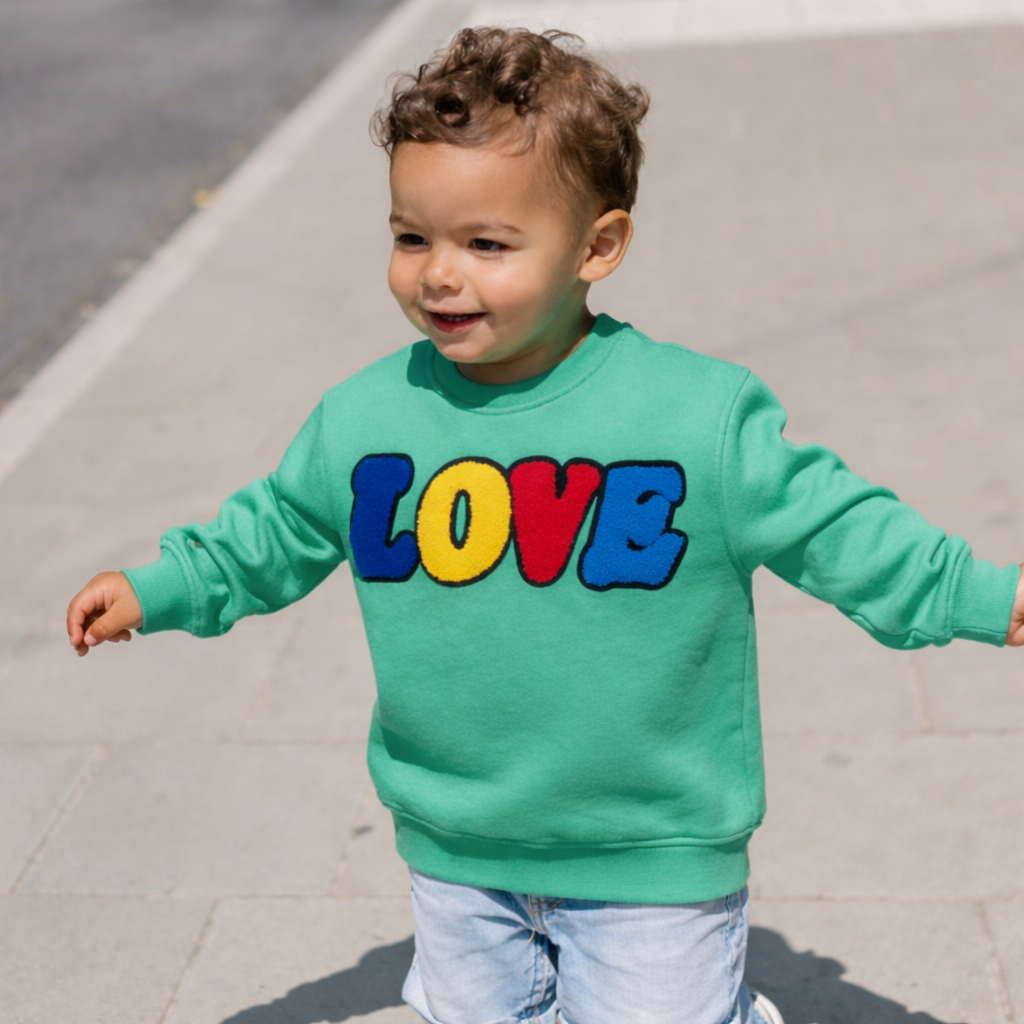 Pure Liebe: Familie im passenden LOVE Partnerlook – Das perfekte Geschenk, um das Familiengefühl zu zelebrieren – Ein Zeichen der Liebe von Großeltern für ihre Enkel – Family matching LOVE outfit – Celebrating love and togetherness – Look de famille assorti : célébrer l'amour et l'union familiale.