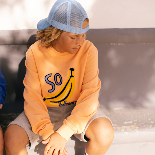 SWEAT-SHIRT ENFANT BANANE Corail Vif