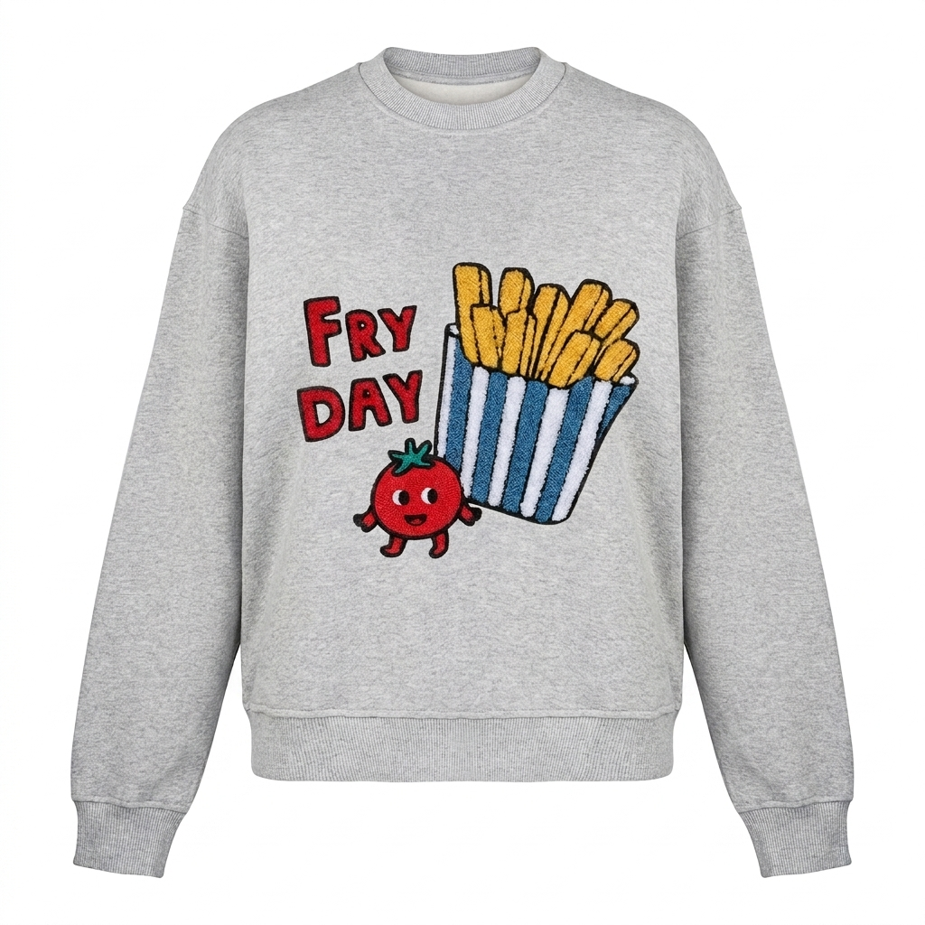 ERWACHSENEN SWEATSHIRT FRITTE Grau meliert