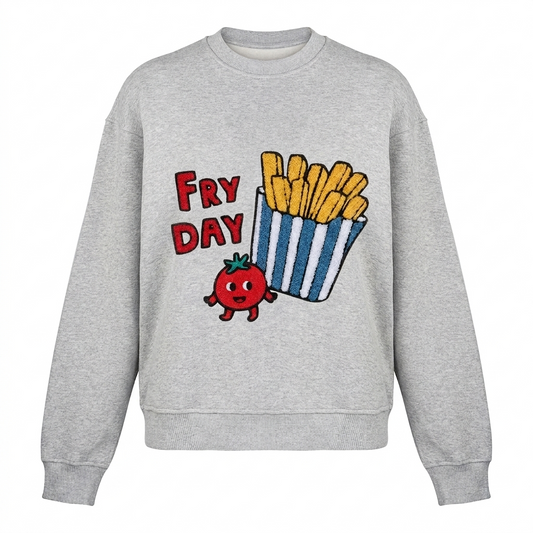ERWACHSENEN SWEATSHIRT FRITTE Grau meliert