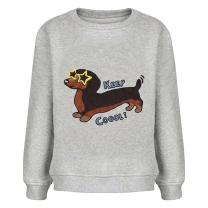 NEU! Kids SWEATSHIRT DACKEL grau 