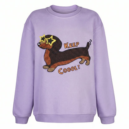 NEU! Kids SWEATSHIRT DACKEL Lavendel