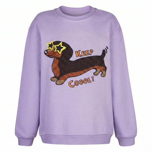 NEU! Kids SWEATSHIRT DACKEL Lavendel
