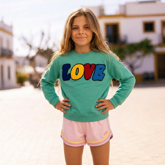 SWEAT-SHIRT ENFANT LOVE Vert Jungle