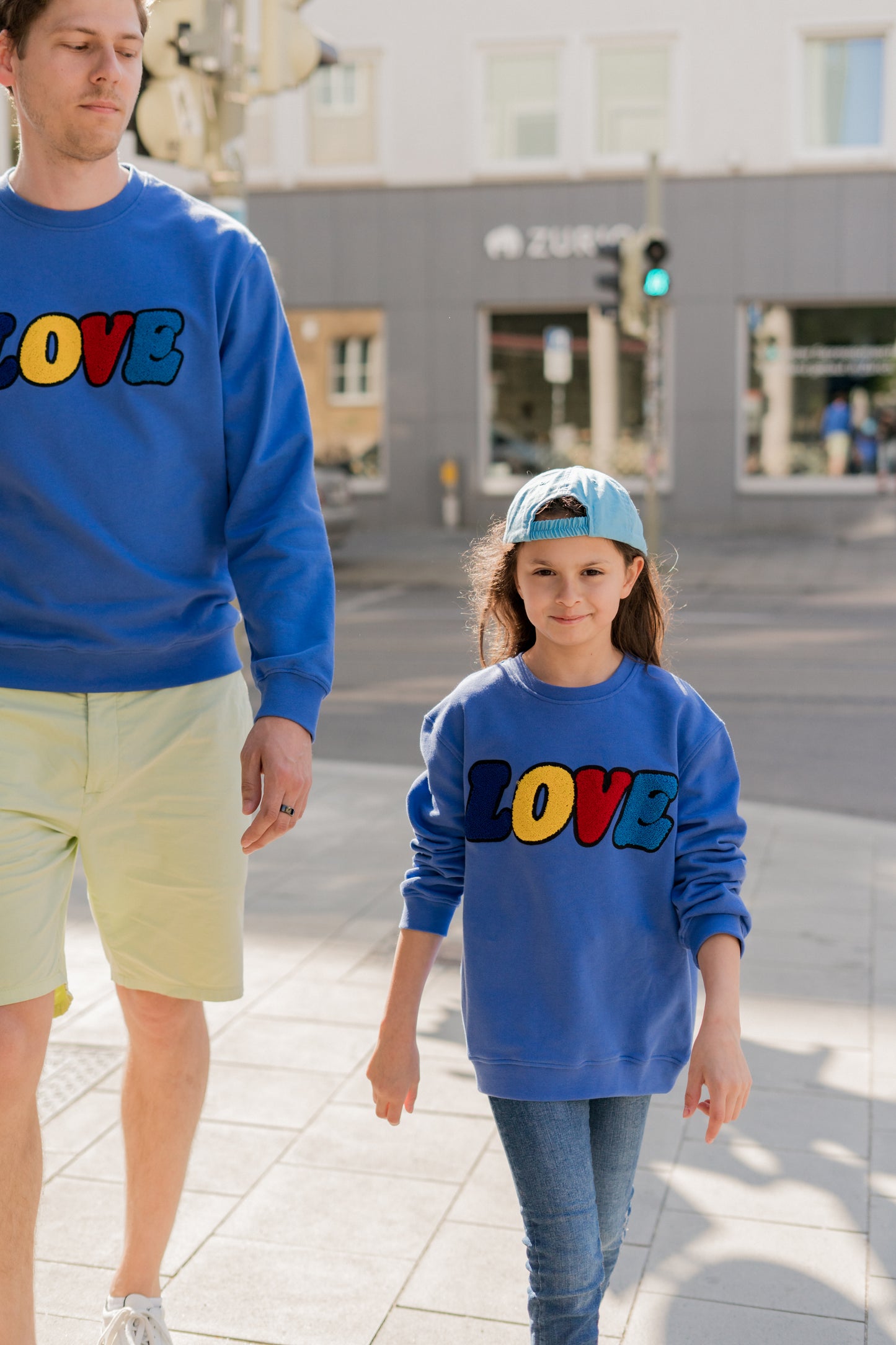 Premium CHIO MI LOVE Sweatshirt Family Partner Look Kids and Adults - organic_Cotton_Royal_Blue
