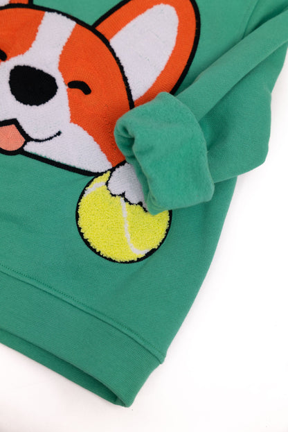 KIDS SWEATSHIRT CORGI Jungle Green